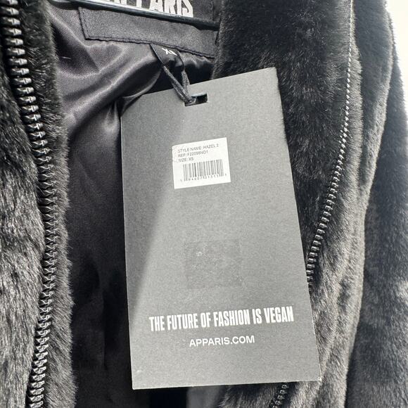 Apparis Chelsea Hooded Faux Fur Coat Womens XS NWT Zip Up Jacket Extra Small - Picture 6 of 10